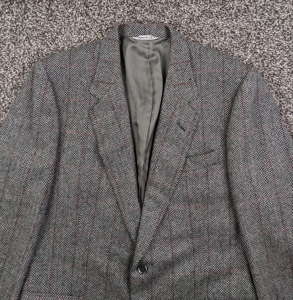 Canali x Loro Piana Sport Coat Cashmere Herringbone Plaid Gray 40S
